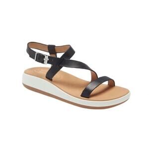 CORSO COMO Celano Ankle Wrap Open Toe Sandal In Black Leather Size 8